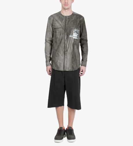 Damir Doma - Slate Grey SALIX Collarless Shirt | HBX