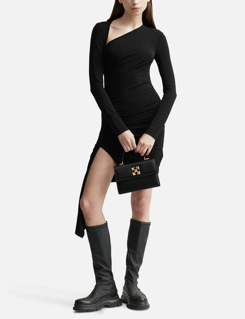 Off-White™ - VI-CREPE DRAPED MINI DRESS | HBX - Globally