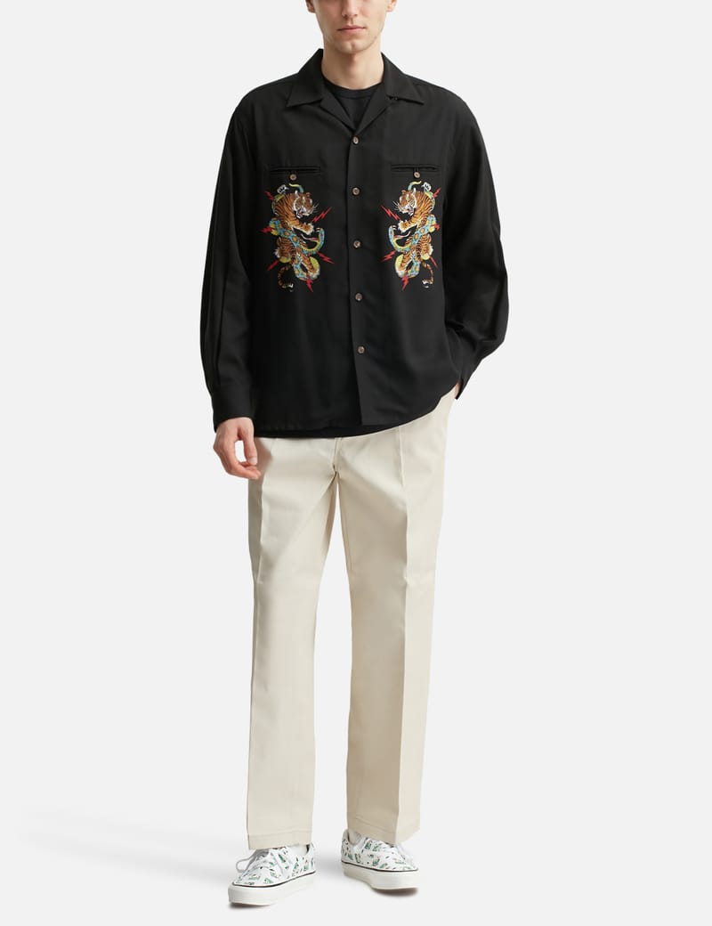 Wacko Maria Tim Lehi / 50's Open Collar Shirt - 日本製テンセル、虎 Wacko Maria Tim Lehi / 50's Open Collar Shirt - 日本製テンセル、虎