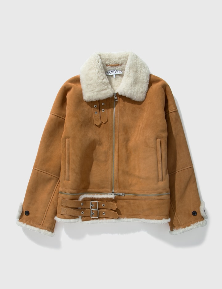 Loewe - SHEARLING ZIPPED JACKET | HBX - Globally Curated Fashion and ...