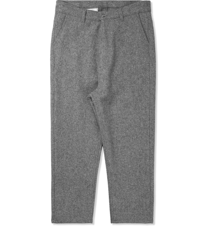 Ami - Grey Flannel Pants | HBX - Globally Curated Fashion and