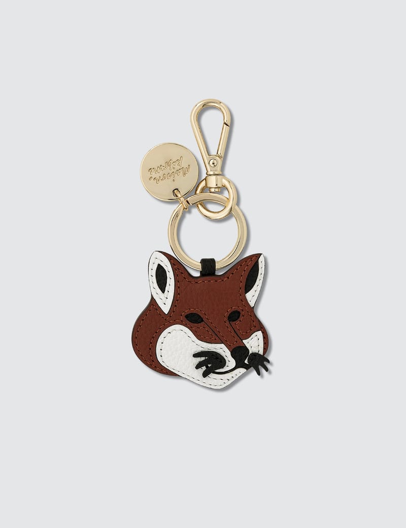 Maison Kitsuné - Leather Fox Head Keyring | HBX - Globally Curated