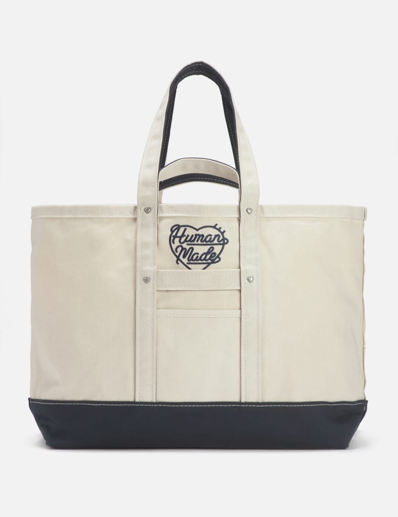 Human Made - Heart Denim Tote | HBX - Globally Curated Fashion and