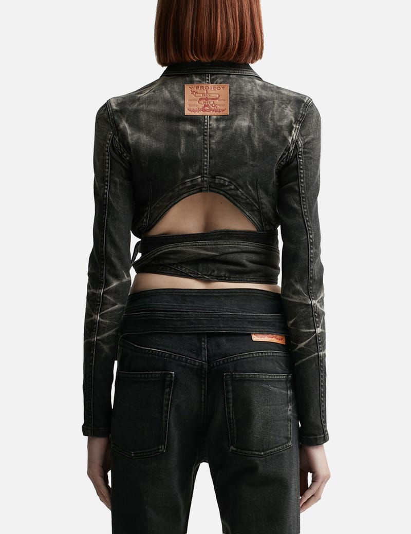 Y/PROJECT - Wrap Fitted Denim Jacket | HBX