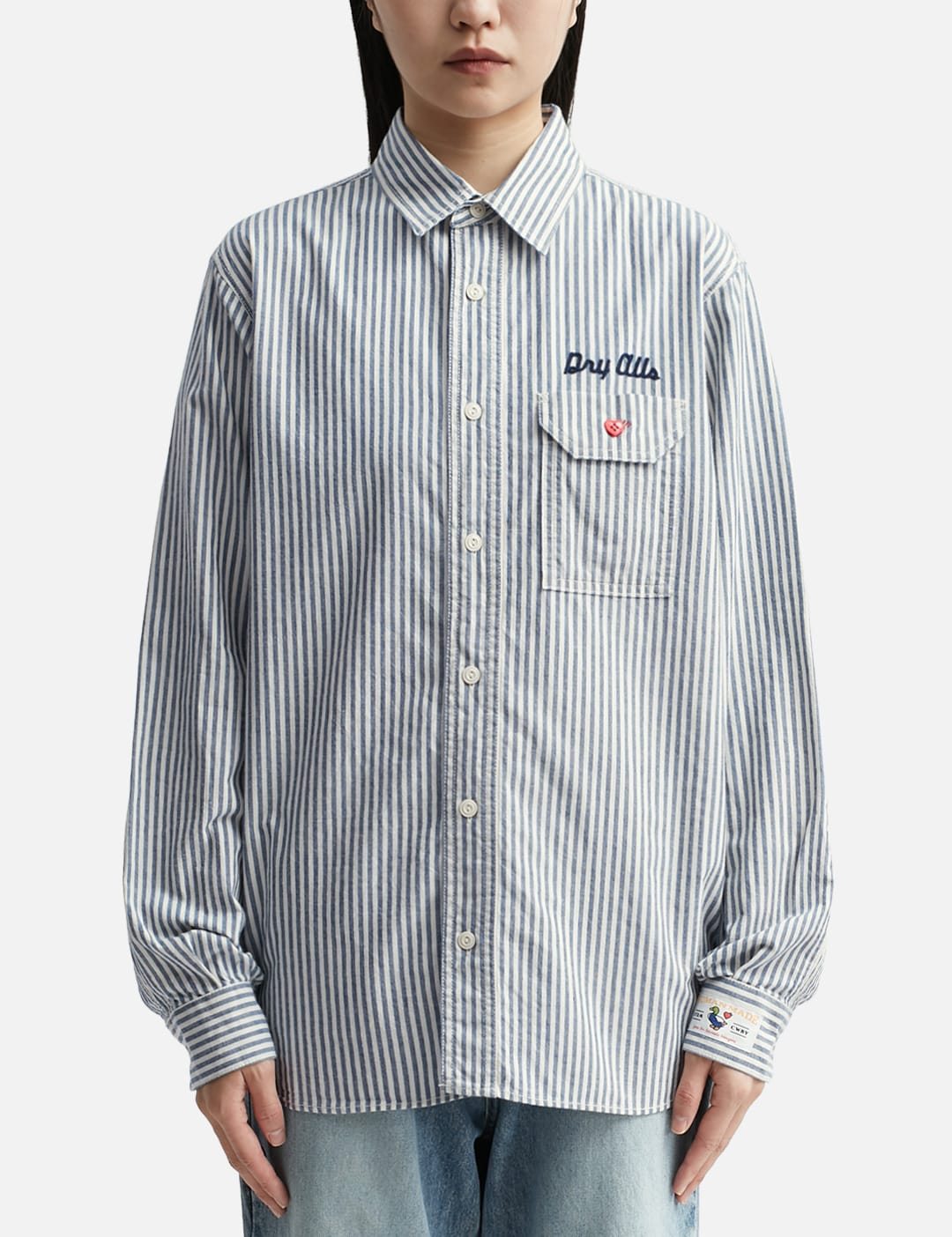 SHELL100%COTTONHuman Made Striped Work Shirt L ワークシャツ