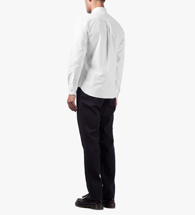 Maison Kitsune - White Tricolor Patch Fox Classic Shirt | HBX
