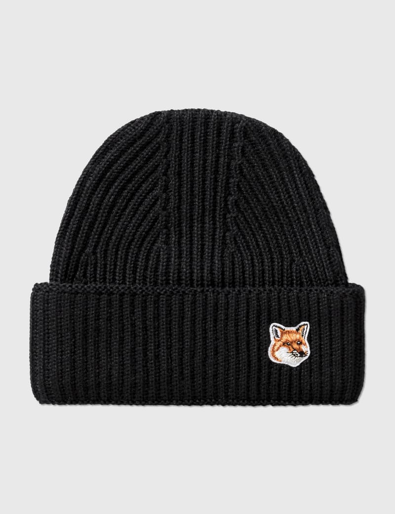 帽子 Maison Kitsune Chillax Fox Patch Beanie FOX HEAD BEANIE | Maison Kitsuné