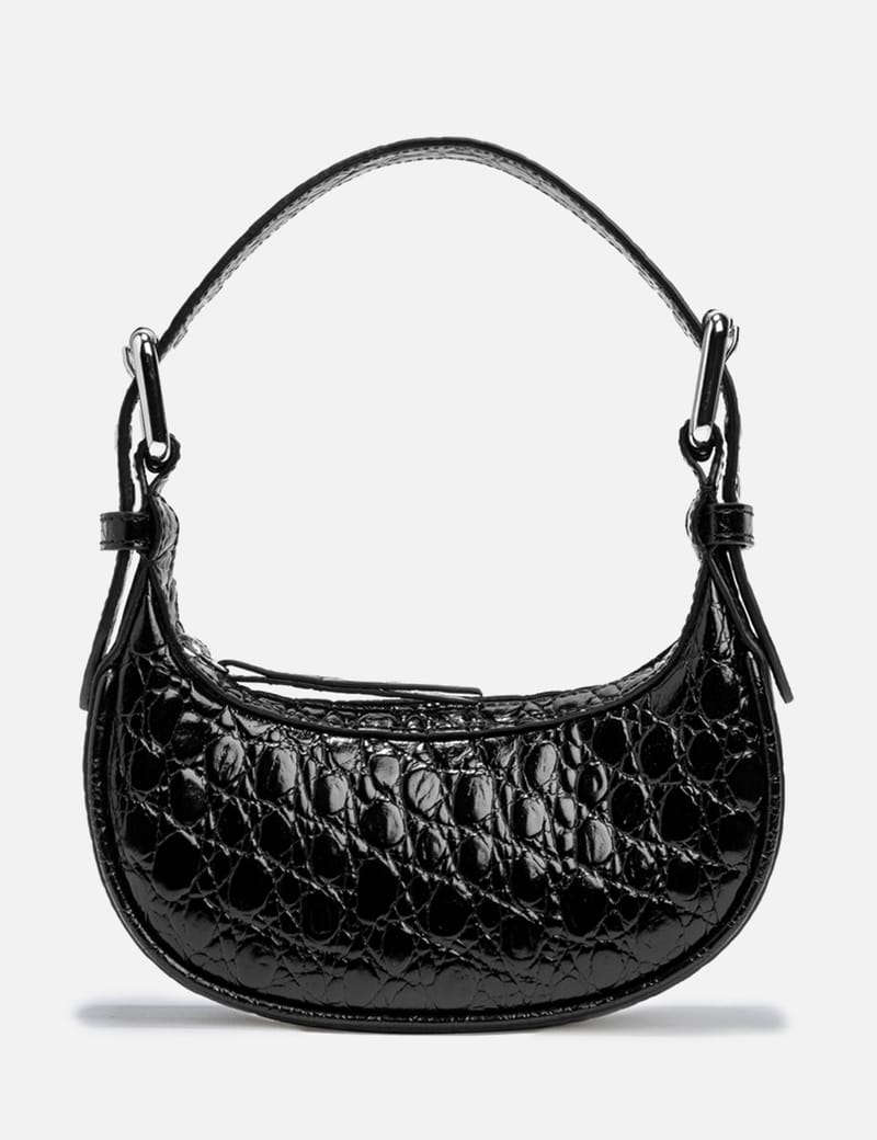 BY FAR - Mini Sage Green Croco Embossed Leather Bag | HBX