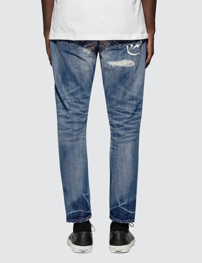 Denim By Vanquish & Fragment - Used Remake Tapered Denim Jeans | HBX