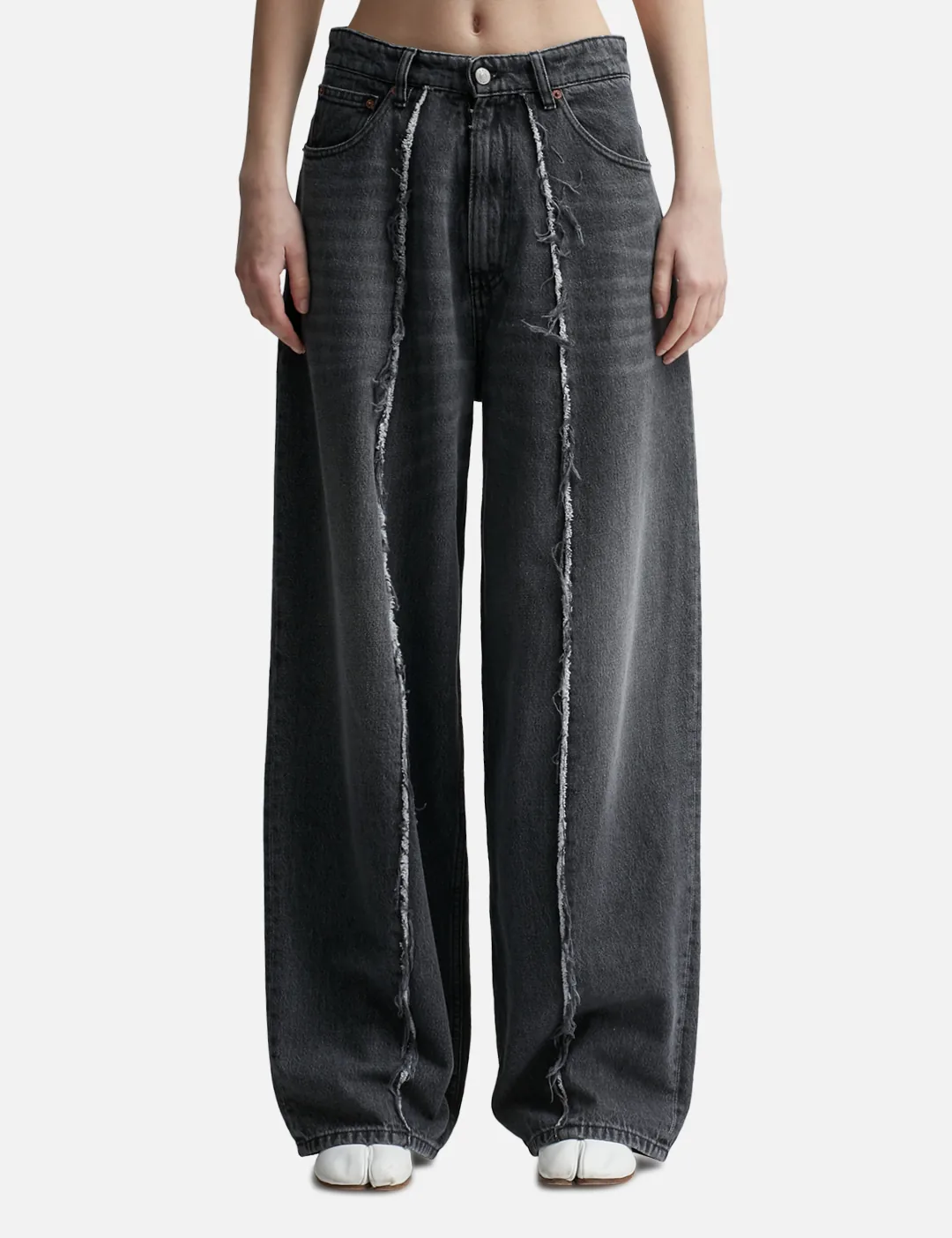 MM6 Maison Margiela - Black Denim Raw Pants | HBX - Globally