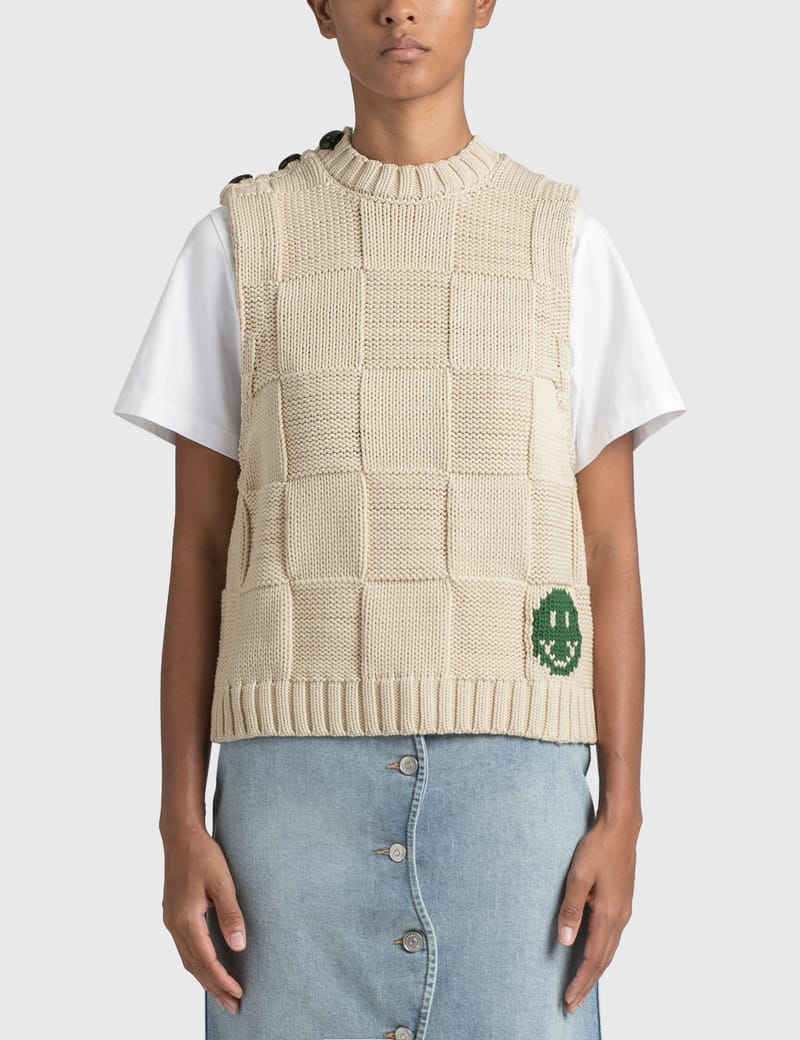 Ganni - Smiley Fitted Sweater Vest | HBX - Globally Curated