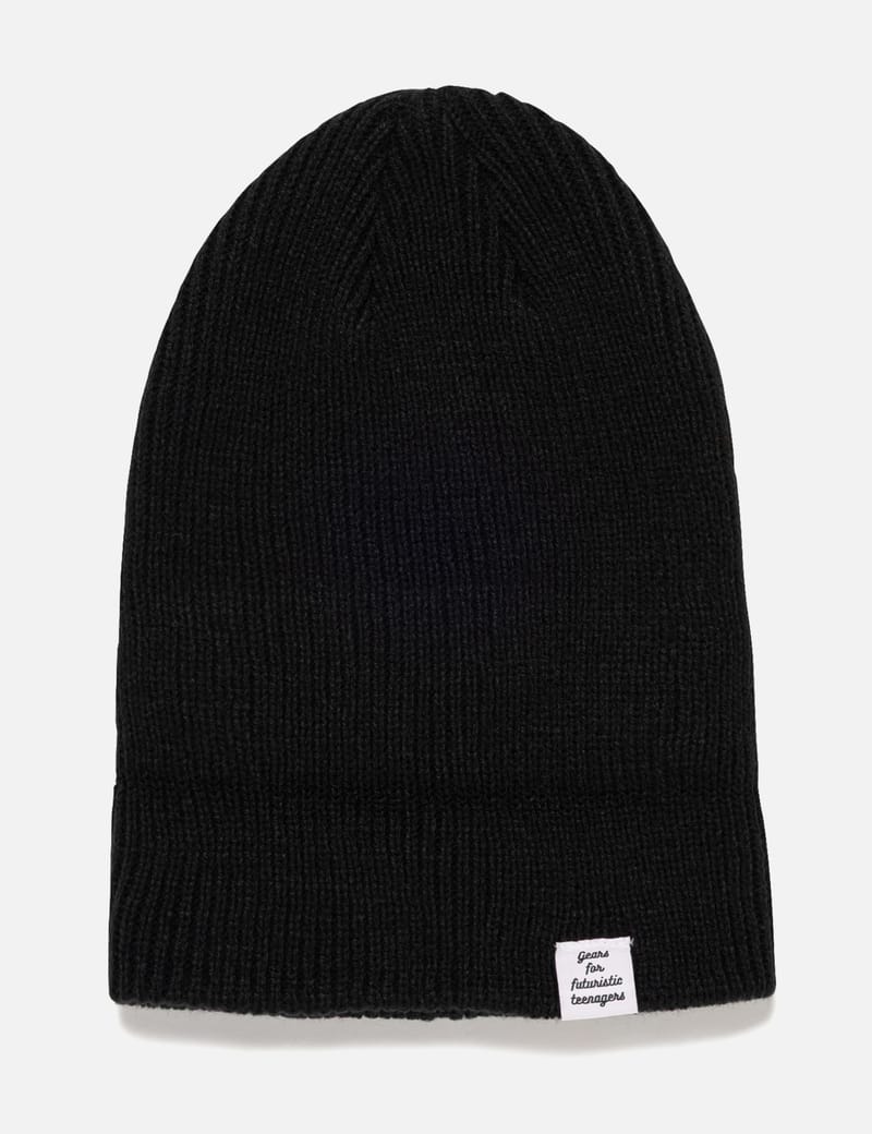 Human Made Classic Beanie - 經典黑色羅紋針織冷帽，壓克力製、標誌貼