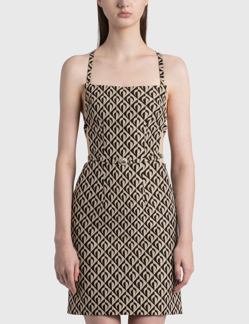 Marine Serre - Moon Lozenge Strapped Apron Dress | HBX - Globally