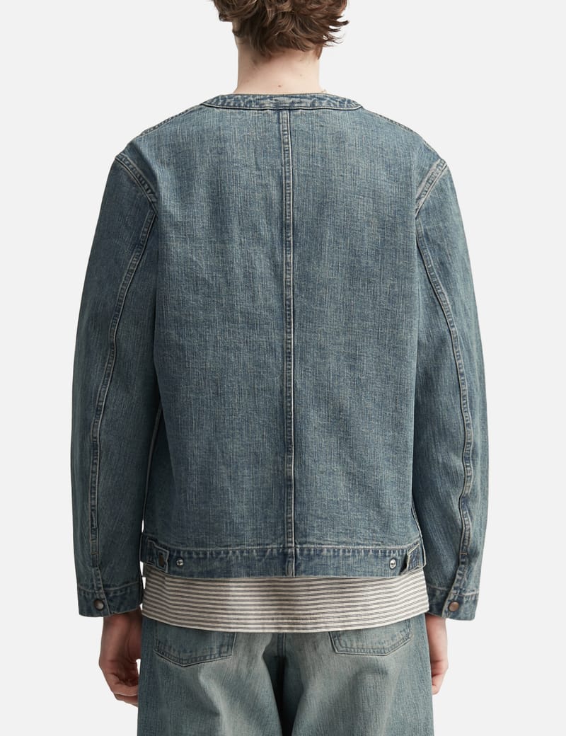 SUGARHILL Faded Button Denim Jacket - Boxy cropped fit in faded