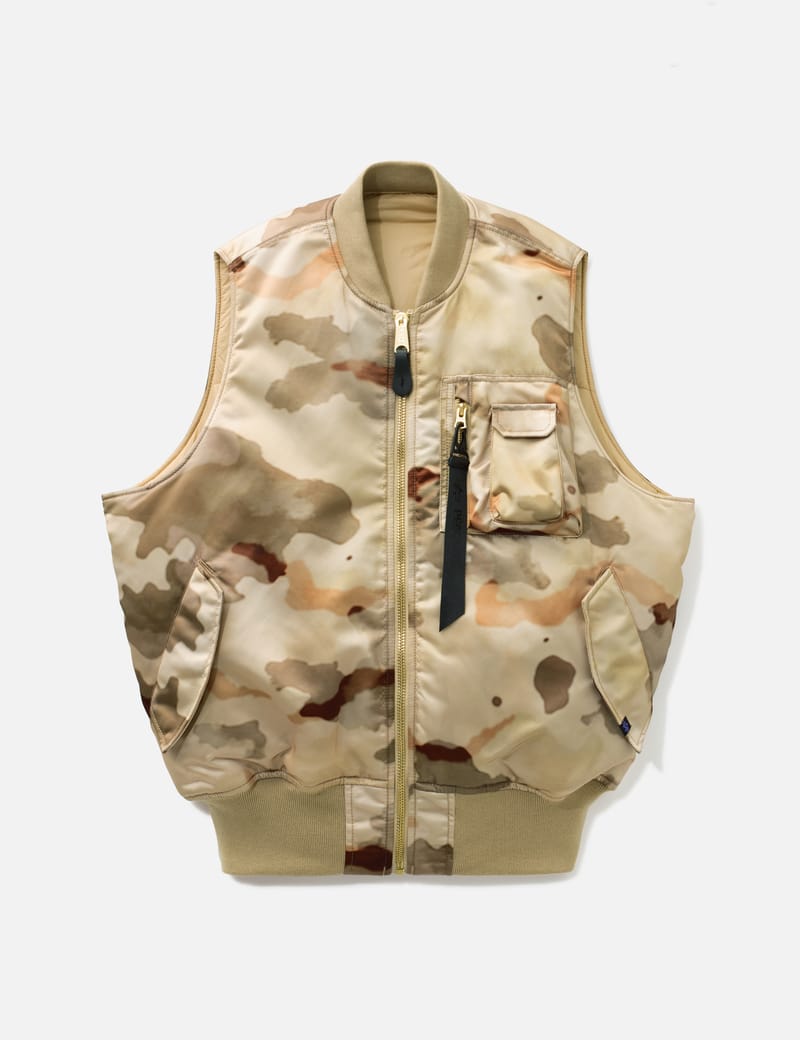 Alpha Industries MA-1 Base Camo UV Vest - Reversible flight nylon