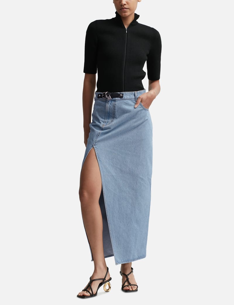 JW Anderson - PADLOCK STRAP LONG SLIT SKIRT | HBX - Globally