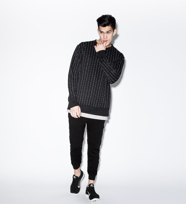 Casely Hayford - Black/White Gosford Pinstripe Sweater | HBX