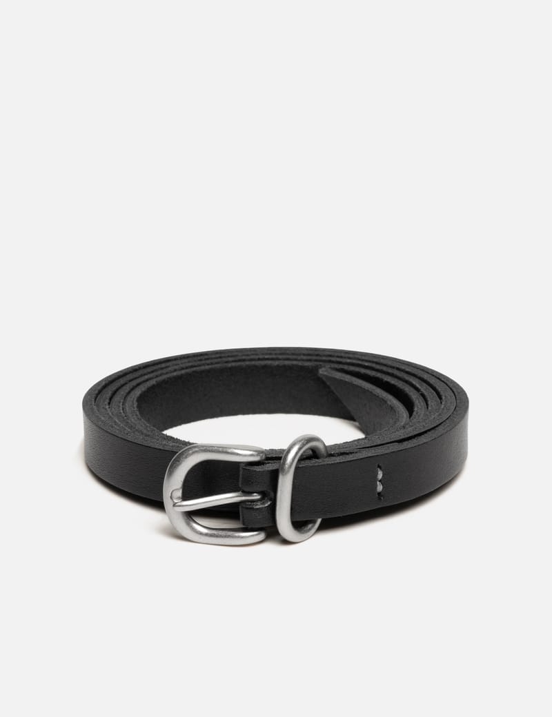 新品　hender scheme tail belt 黒 Hender Scheme Tail Belt - Black cowhide belt with metallic buckle