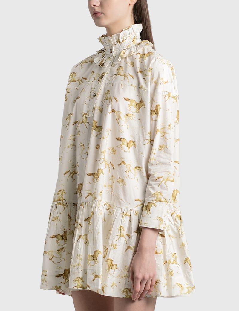 Ganni - Printed Cotton Poplin Oversized Dress | HBX - Globally