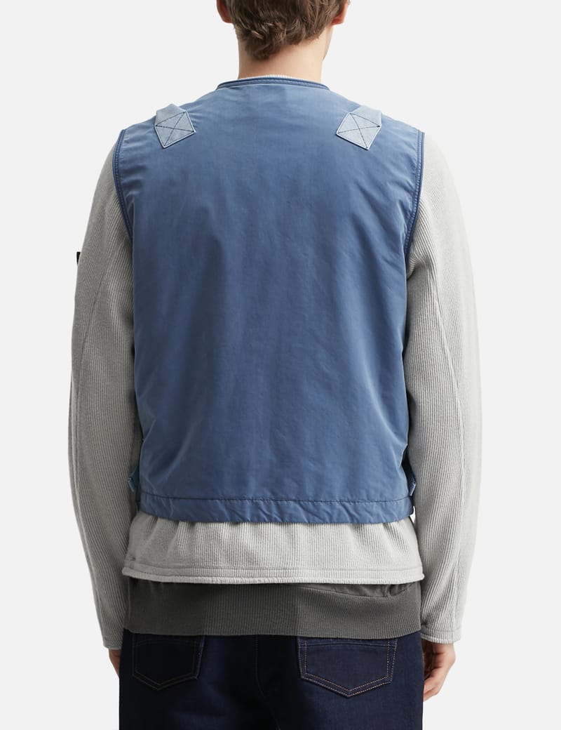 Stone Island Garment Dyed Nylon Vest - Indigo utility vest with