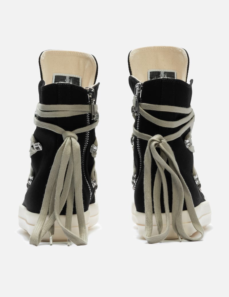 Rick Owens Drkshdw Megalace Sneaks - Overdyed denim high-top