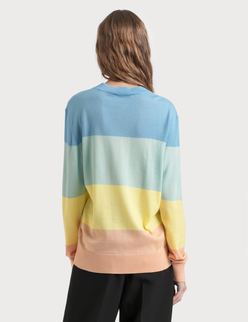 Maison Kitsuné - Rainbow Stripes Pullover | HBX - Globally