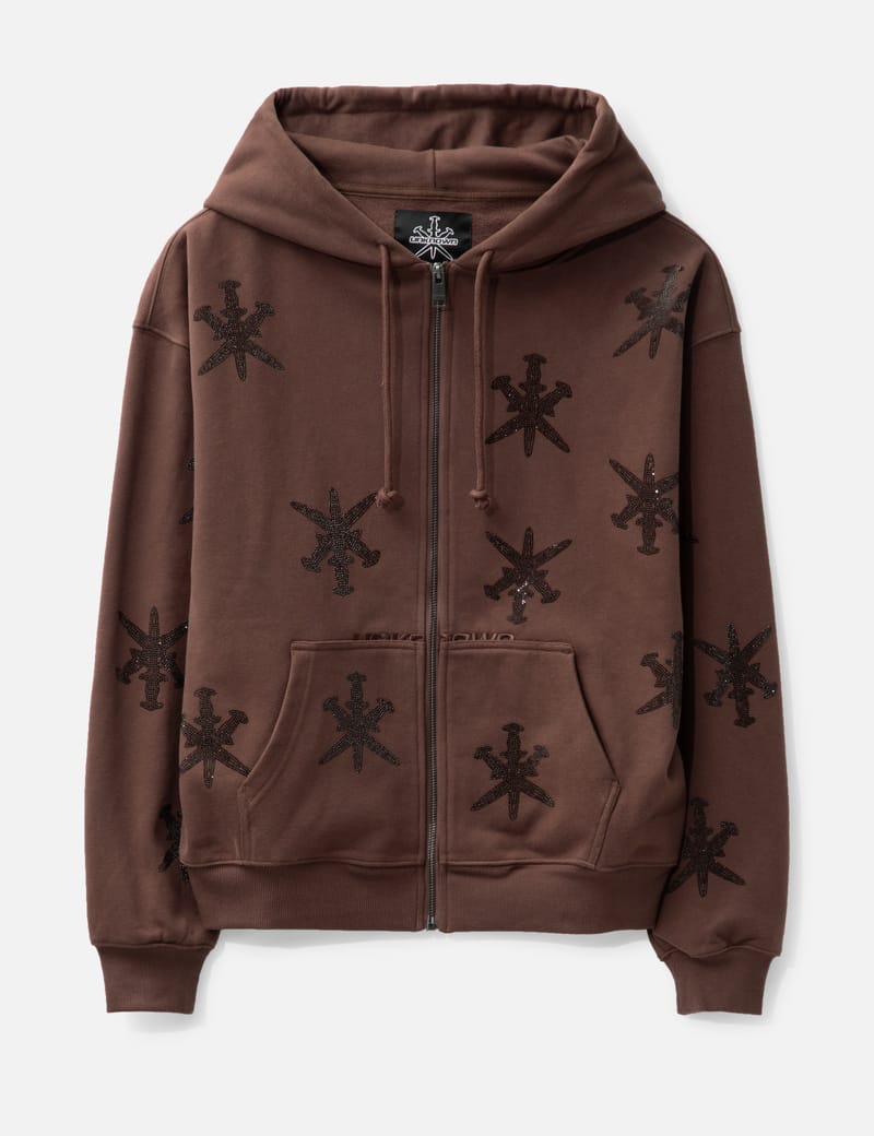 UNKNOWN - Brown Black Rhinestone Hoodie | HBX - Globally