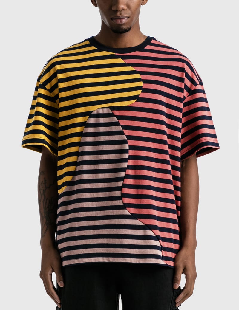 Brain Dead - Organic Paneled Stripe T-Shirt | HBX - Globally