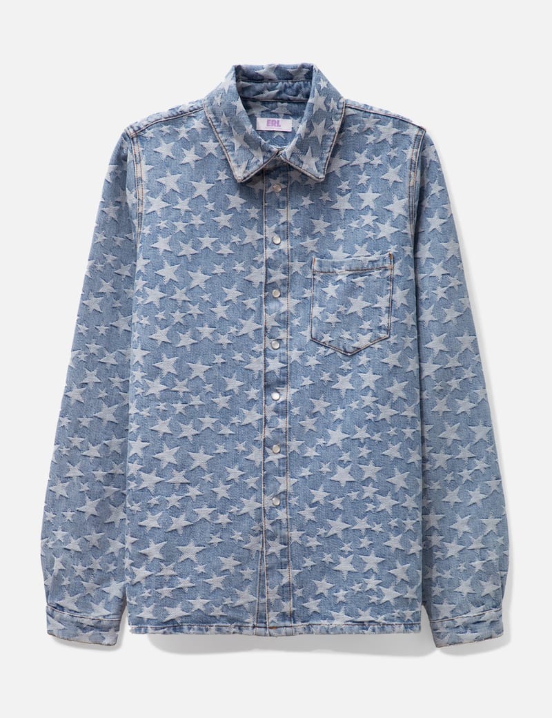 ERL - Unisex Denim Jacquard Overshirt | HBX - Globally Curated