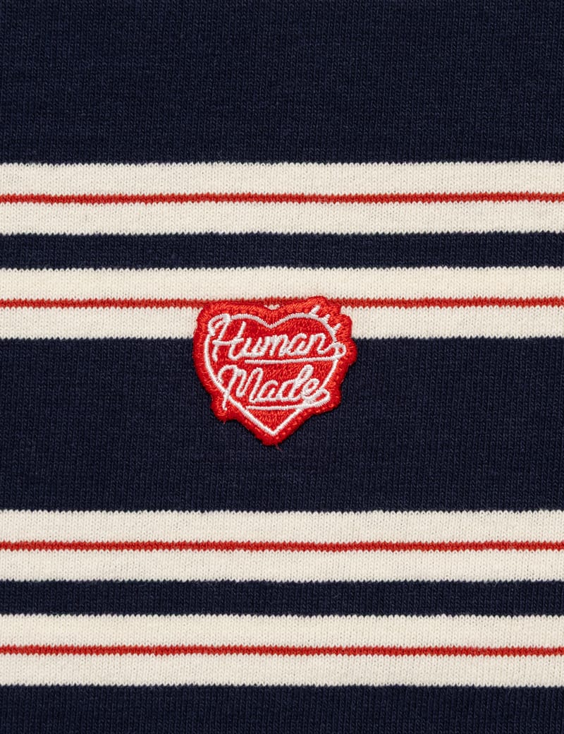 Human Made Striped T-Shirt - Cotton striped tee with heart patch