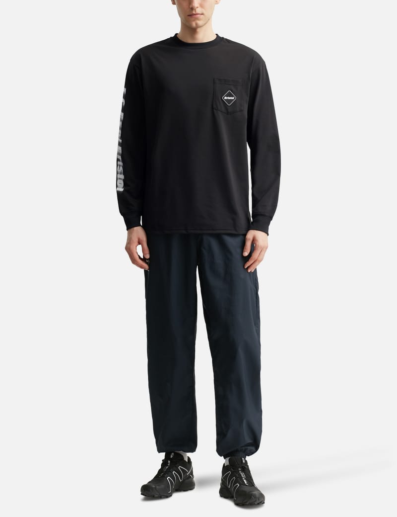F.C. Real Bristol - Blurred Logo Long Sleeve Team Pocket T-Shirt | HBX