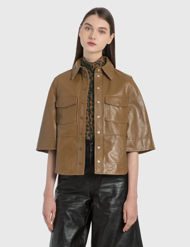 Ganni - Lamb Leather Shirt | HBX - Globally Curated Fashion and ...