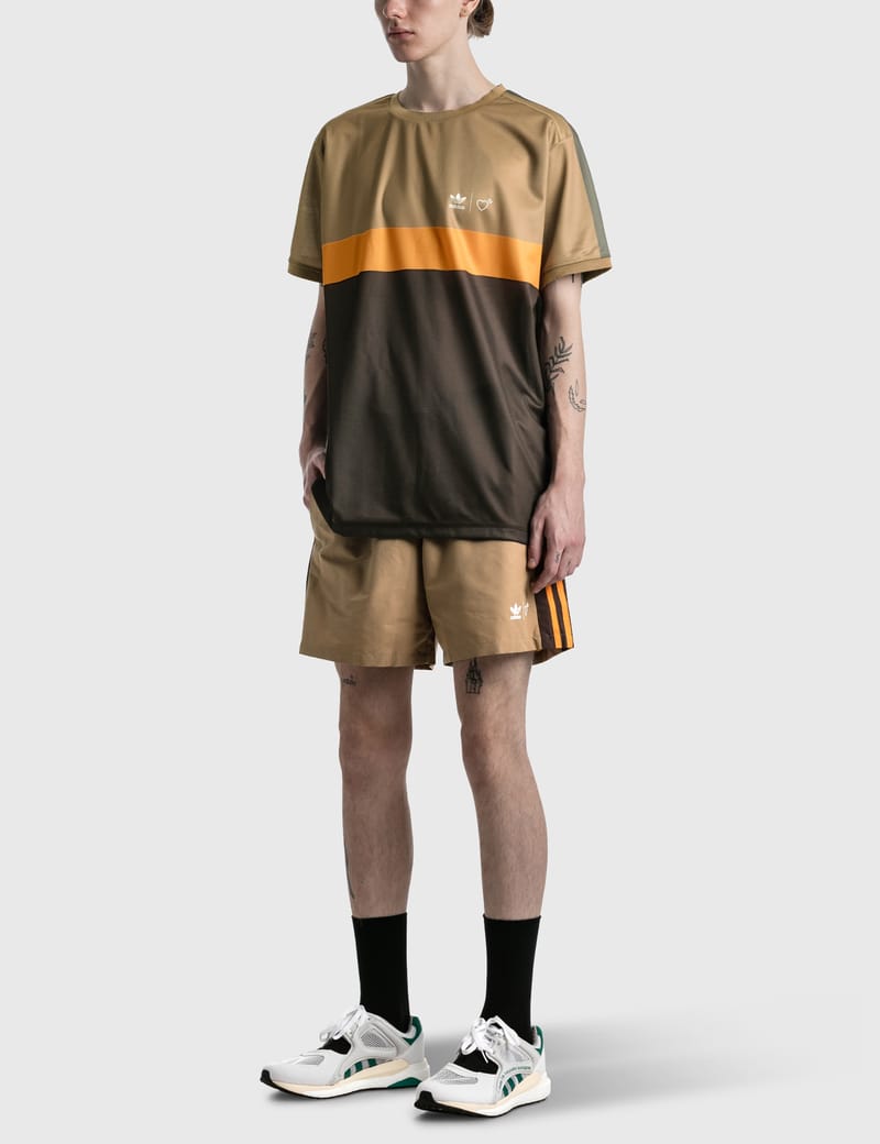 adidas × HUMAN MADE ウィンドショーツ 水色 Lサイズ