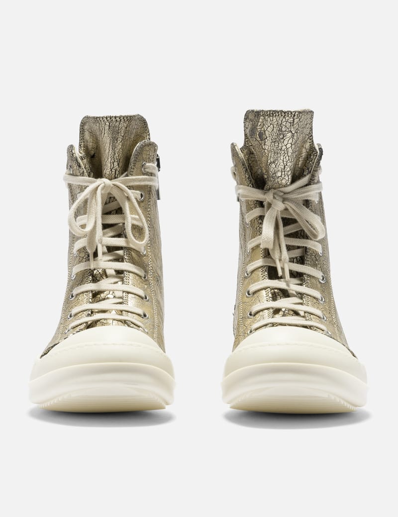 【Rick Owens】Hollywood Sneaks In Gold Megacrust Denim Rick Owens Drkshdw - Hollywood Sneaks In Gold Megacrust