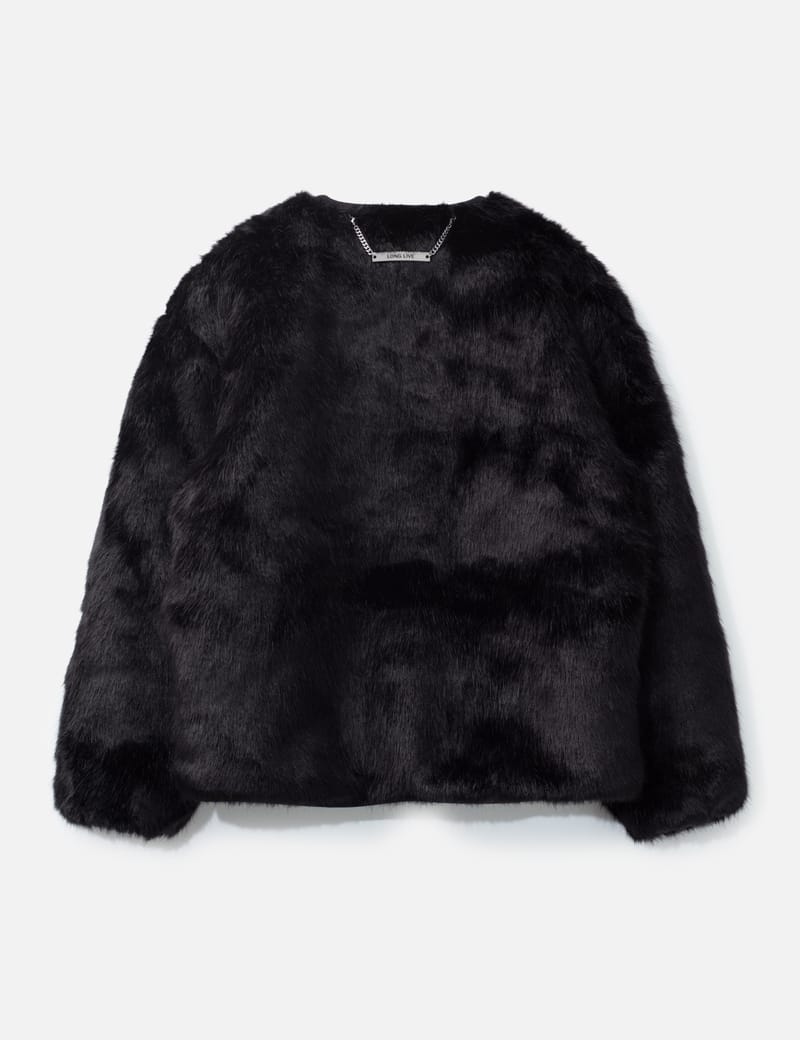 WTAPS Reversible Fun Fur Nylon Jacket - Black reversible faux-fur