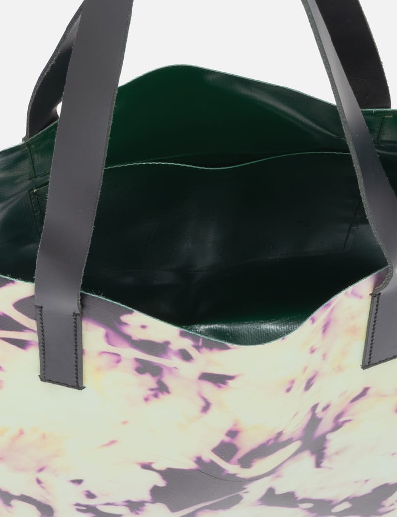 Dries Van Noten Tote Bag - Black graphic-print tote with leather