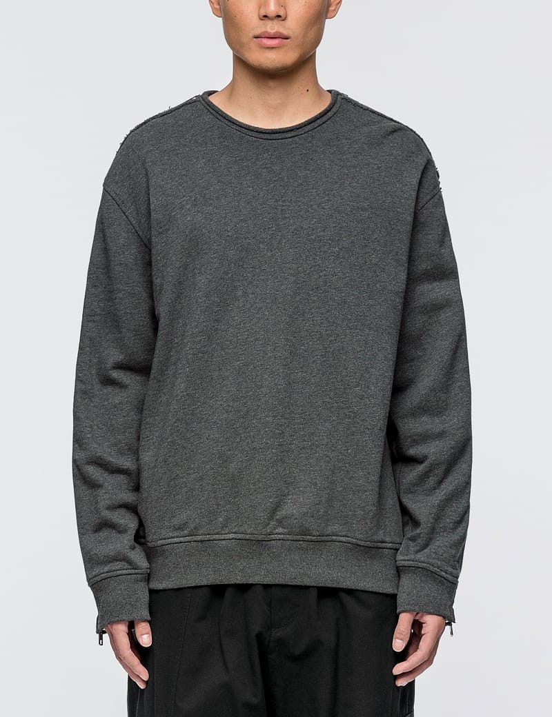 3.1 Phillip Lim - Roll Edge Crewneck Sweatshirt with Zipper | HBX