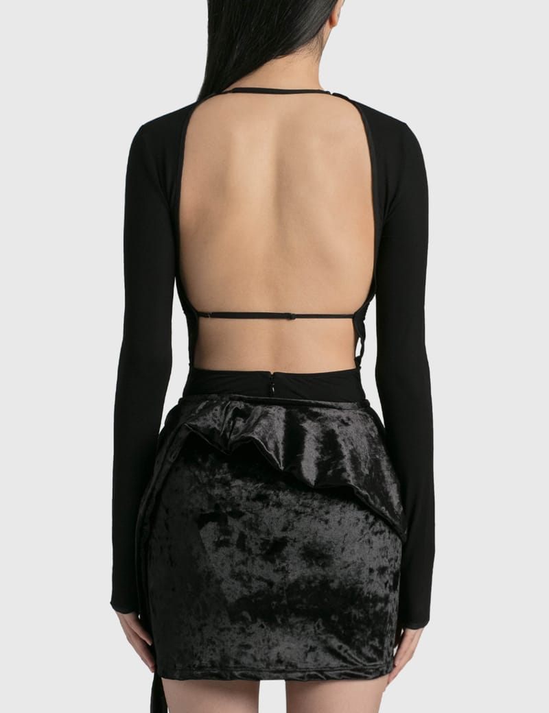 Nensi Dojaka - Gathered Bra Long Sleeve Bodysuit | HBX