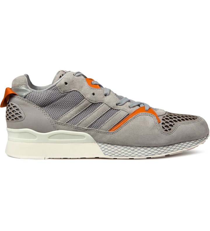 adidas Originals - Aluminum Grey/Orange ZXZ 930 Shoe | HBX adidas Originals - Aluminum Grey/Orange ZXZ 930 Shoe | HBX