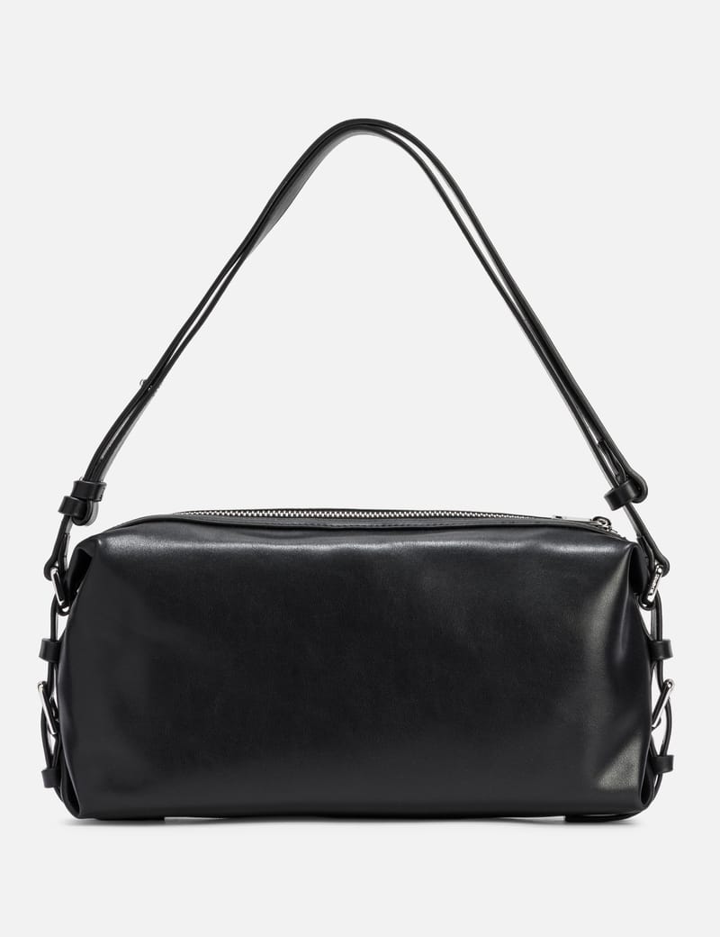 STAND OIL Mushy Square Bag - Sleek black faux-leather crossbody