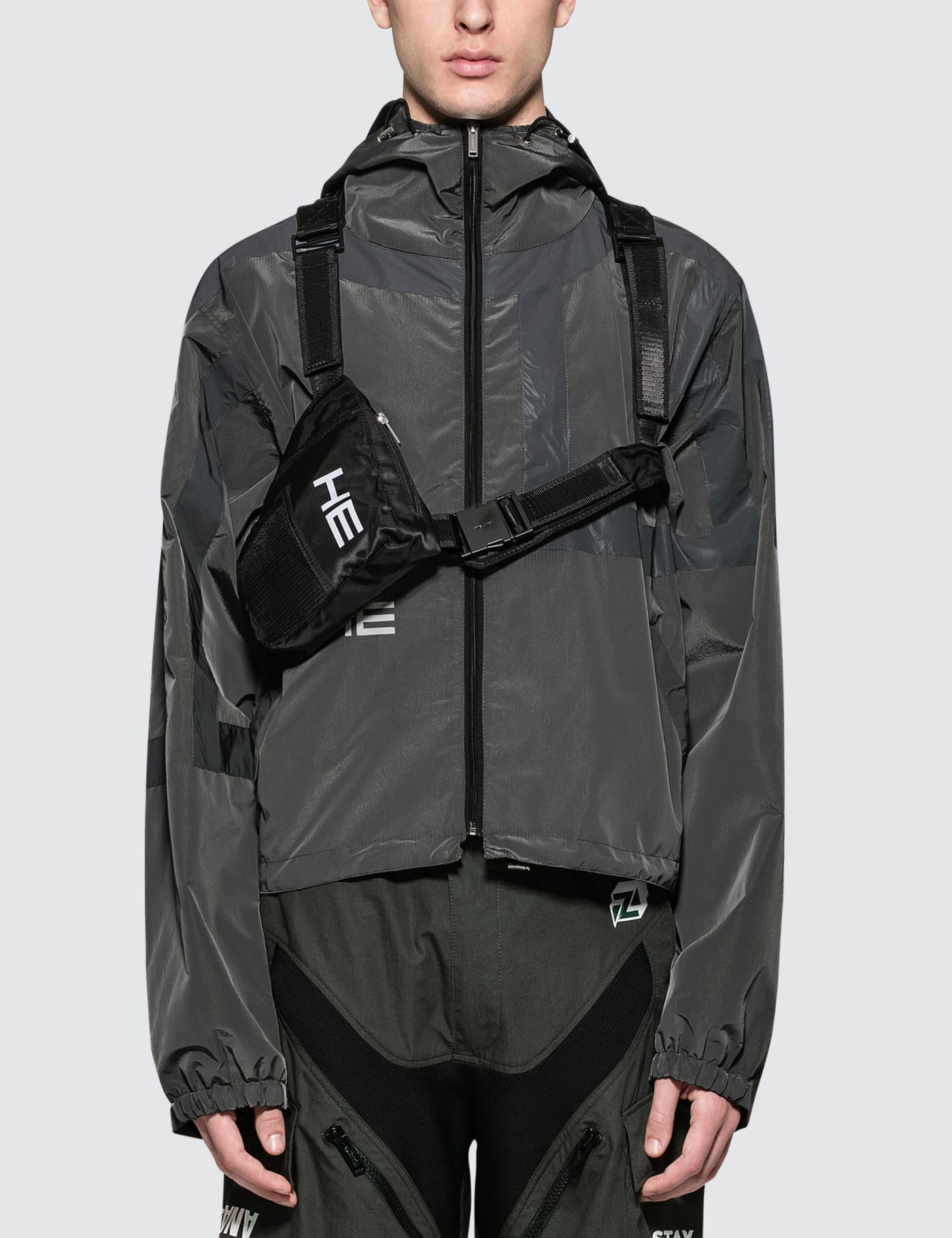 Heliot Emil - Technical Fabric Jacket with Chest Bag | HBX