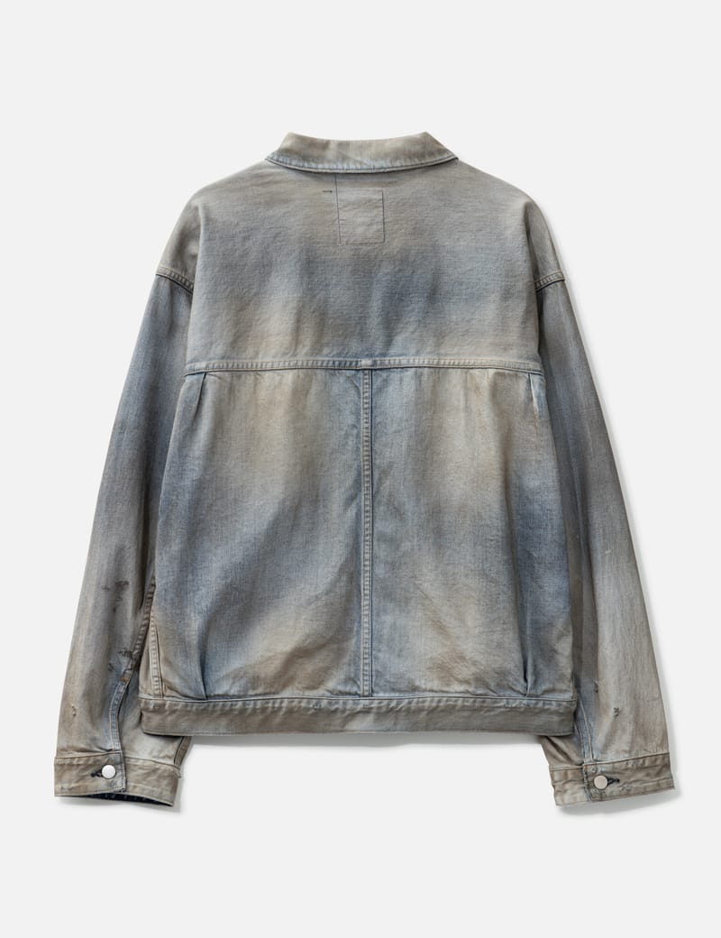 ANCELLM Aging Denim Jacket - Relaxed indigo denim with vintage