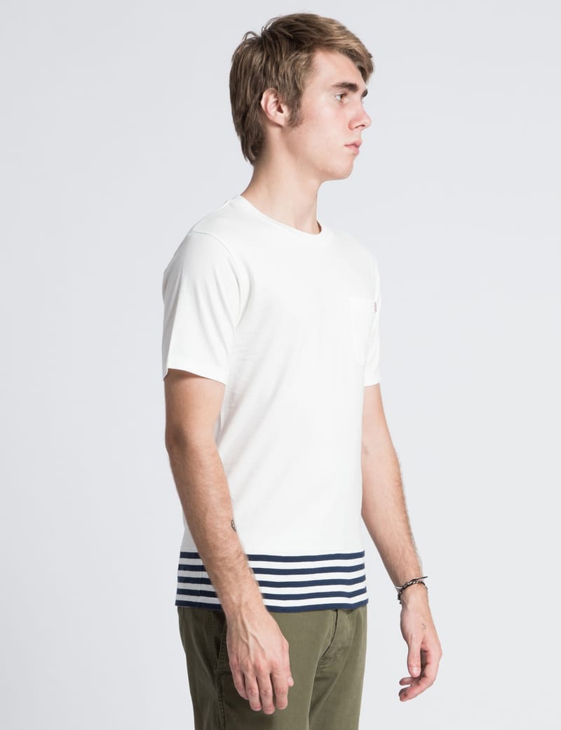 S/S Boder T-Shirt (NAVY × WHITE) L