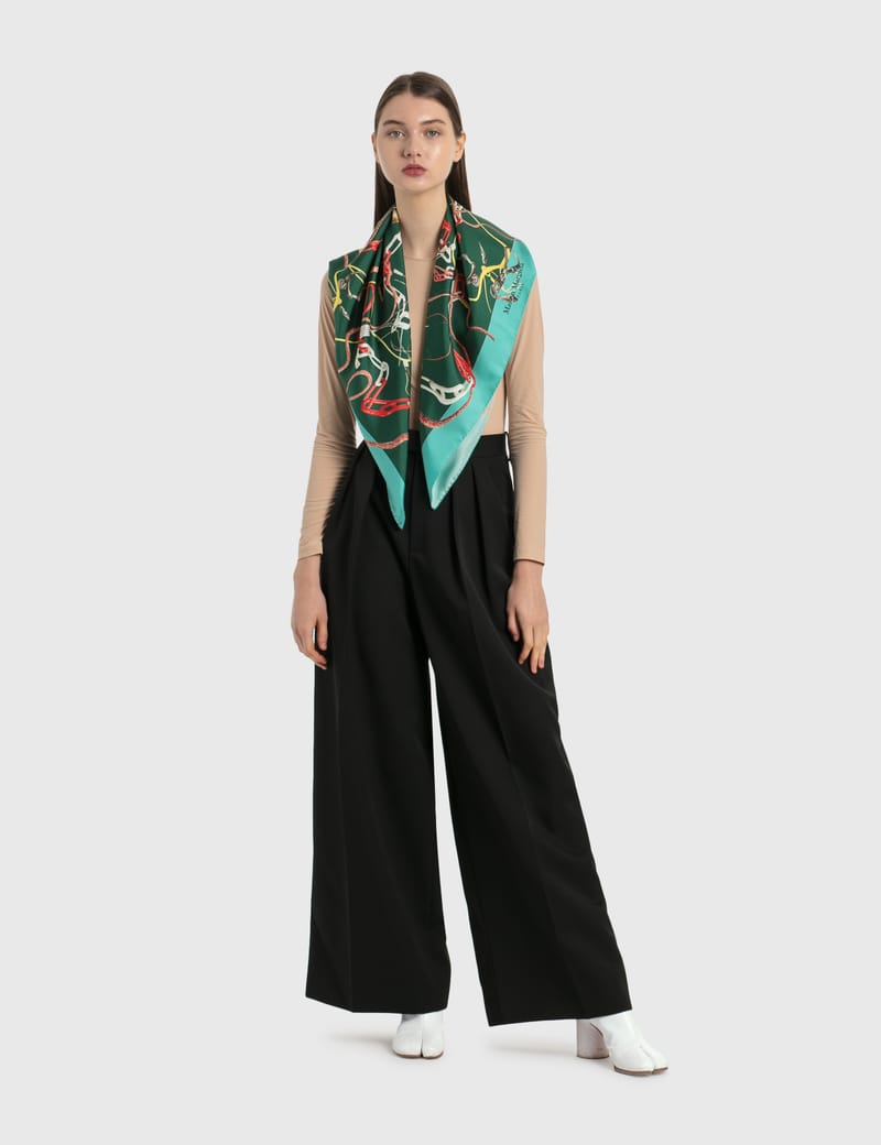 スカーフ MAISON MARGIELA Printed silk-twill scarf Maison Margiela - Printed Silk Twill Scarf | HBX - Globally