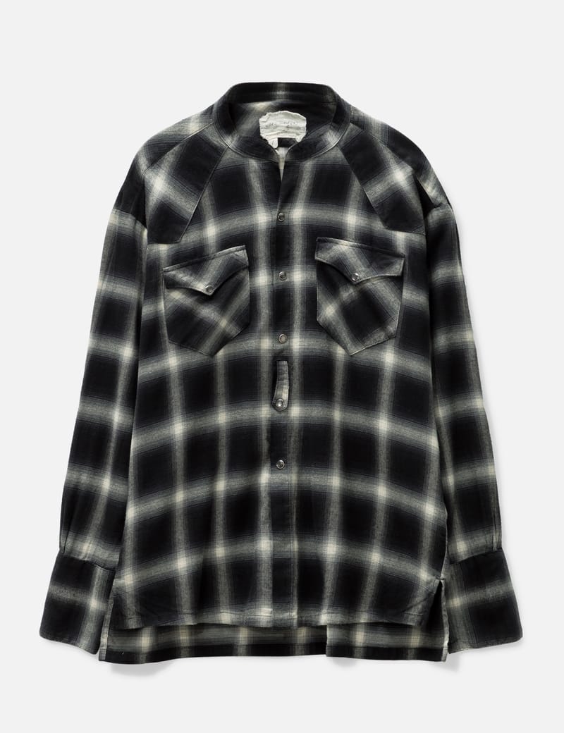 GREG LAUREN - Black White Plaid Western Studio Shirt | HBX