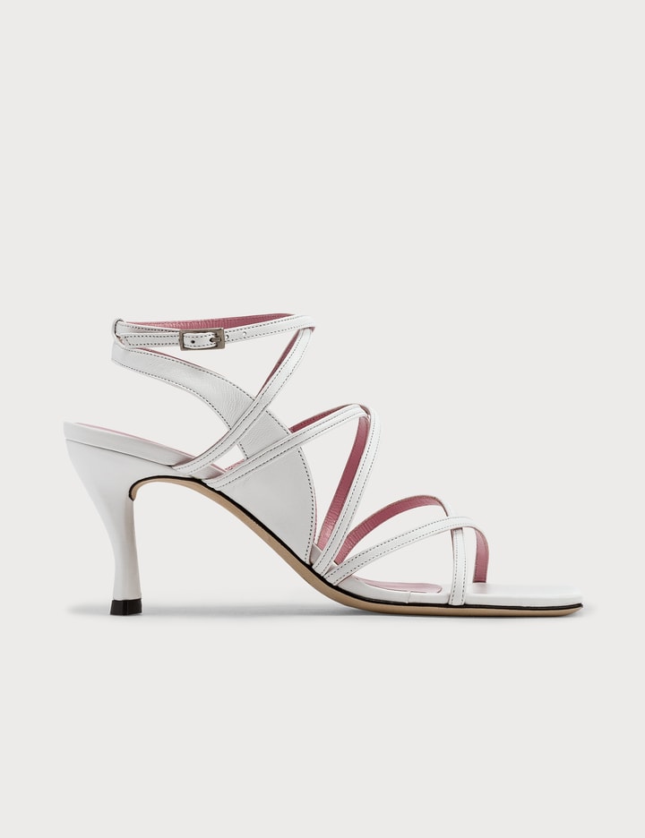 BY FAR - Christina White Leather Sandals | HBX - Globally Curated ...