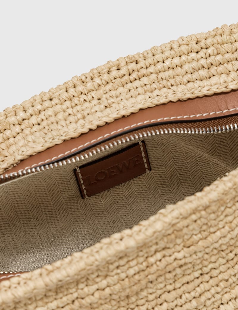 【VIP価格・関税込み】LOEWE MEDIA RAFFIA BAG Medium Ola bag in raffia and calfskin Green - LOEWE