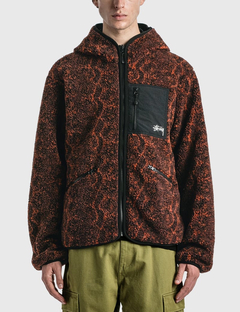 stussy snake jacquard sherpa jacket 23AW-