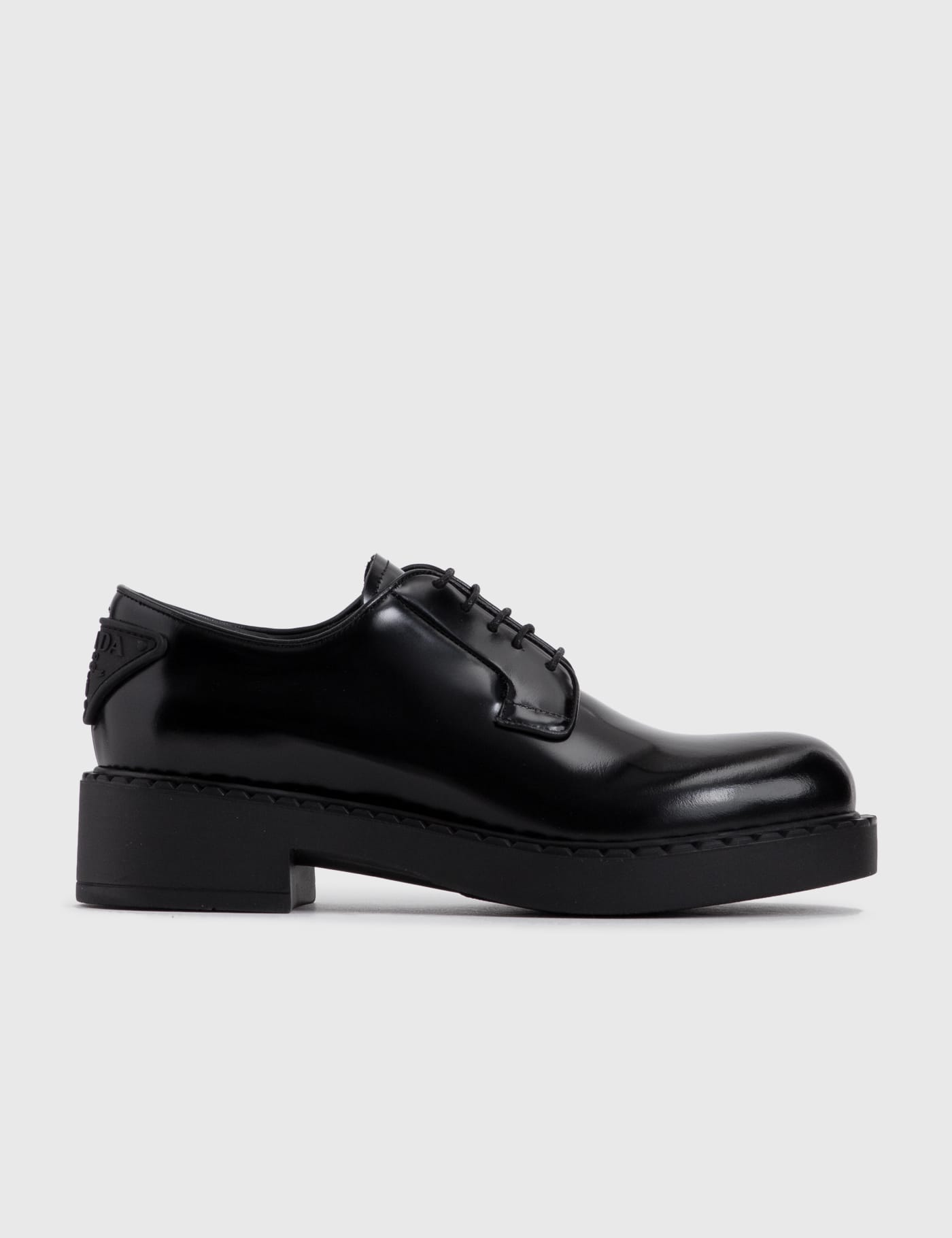 Prada - Brushed-Leather Derby Shoes | HBX - Globally Curated