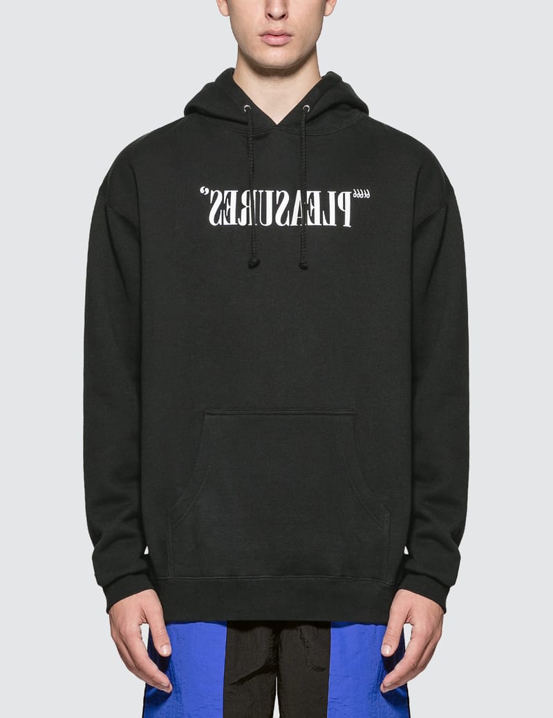 Pleasures flipped 2024 logo hoodie